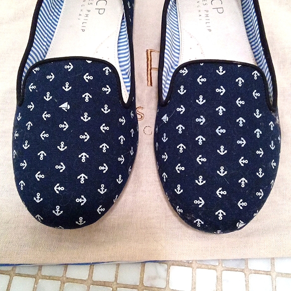 CHARLES PHILIP Navy Nautical Flats 9 - Picture 4 of 10